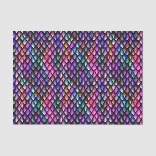 Mousseline Papier de tissus Rainbow Dragon (Recto)