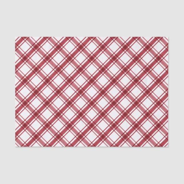 Mousseline Papier de tissus rouge et blanc (Recto)