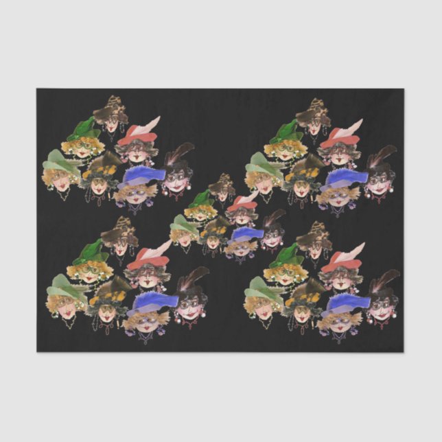 Mousseline Papier de tissus Whimsical Ladies (Recto)