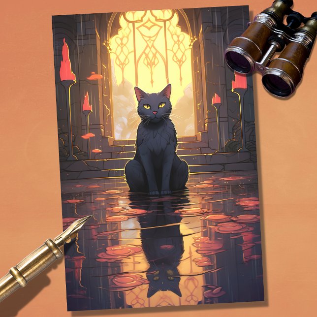 Mousseline Papier décadopage Art Nouveau Chat 1 (Créateur téléchargé)