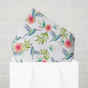 Mousseline Papier découpage colibri, floral de jardin