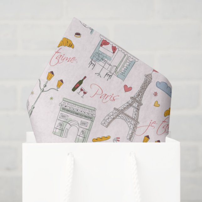 Mousseline Papier Decoupage de Paris, Tour Eiffel (Sac cadeau)