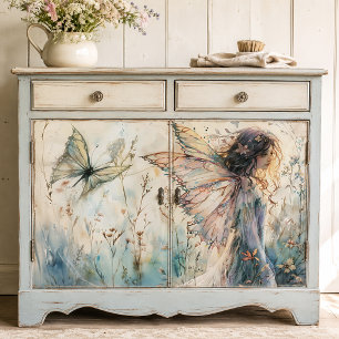 Mousseline Papier decoupage fleur et papillon de pré féerique