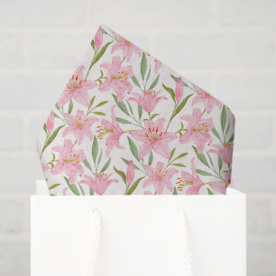 Mousseline Papier découpage lis roses, floral