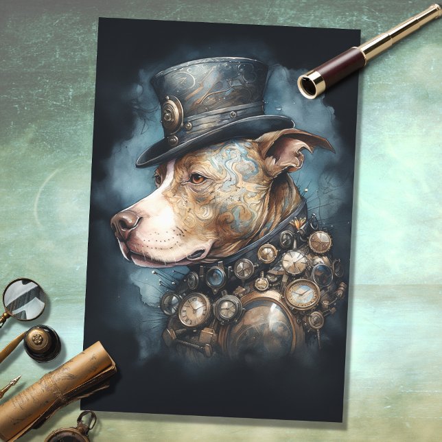 Mousseline Papier découpage Steampunk Pit Bull 1 (Créateur téléchargé)