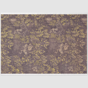 Mousseline Papier découpage toile violet et or