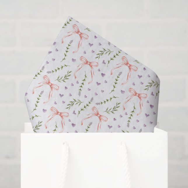 Mousseline Papier Découpe aux Rubans Roses (Sac cadeau)