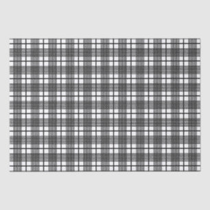 Mousseline Papier d'emballage à motif écossais fin Glen noir 