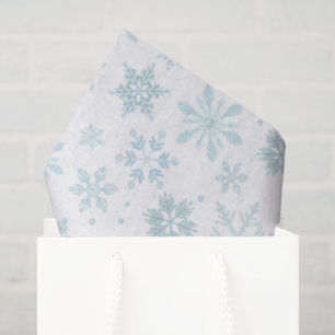 Mousseline Papier d'emballage Flocons de neige bleu hivernal