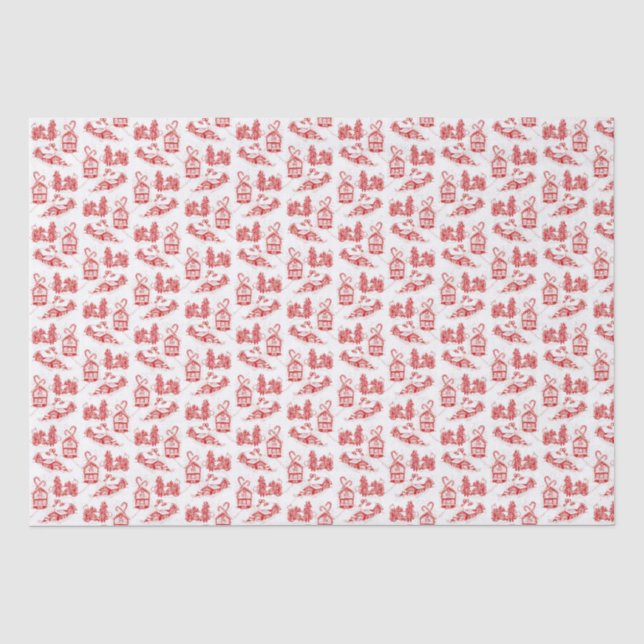 Mousseline Papier d'enlèvement de la toile de Noël | rouge (Recto)