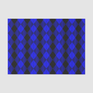 Mousseline PAPIER D'ENVELOPPEMENT D'ARlequin-Bleu-Noir-TISSU