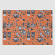 Papier d'enveloppement de tissus Halloween-O-Rama