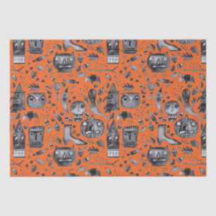 Mousseline Papier d'enveloppement de tissus Halloween-O-Rama