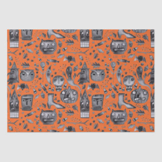 Mousseline Papier d'enveloppement de tissus Halloween-O-Rama