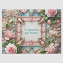 Papier d'enveloppement de tissus Roses à cadre per