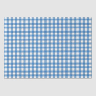 Mousseline Papier d'enveloppement En vichy bleu