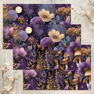 MOUSSELINE PAPIER EN TISSU DÉCOUPAGE DU JARDIN DE MINUIT ENCH