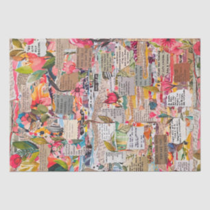 Mousseline Papier floral Collage de support mixte Papier de t