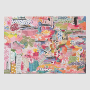 Mousseline Papier floral Collage de support mixte Papier de t
