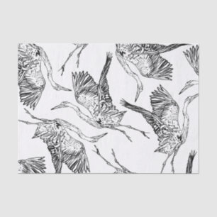 Mousseline Papier motif Heron