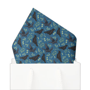 Mousseline Papier mouchoir Raven bleu
