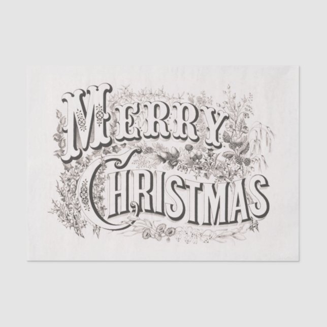 MOUSSELINE PAPIER MOUSSELINE:  MERRY CHRISTMAS ILLUSTRATION (Recto)