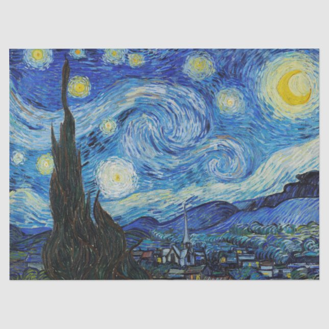 MOUSSELINE PAPIER MOUSSELINE: VINCENT VAN GOGH : NUIT STARRY (Recto)
