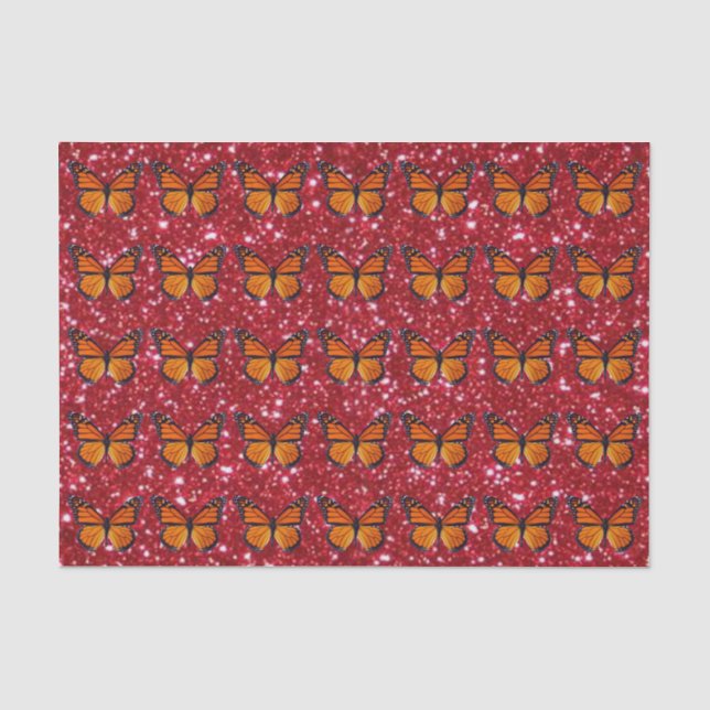 Mousseline Papier orange Sur Papier Tissu De Parties scintill (Recto)