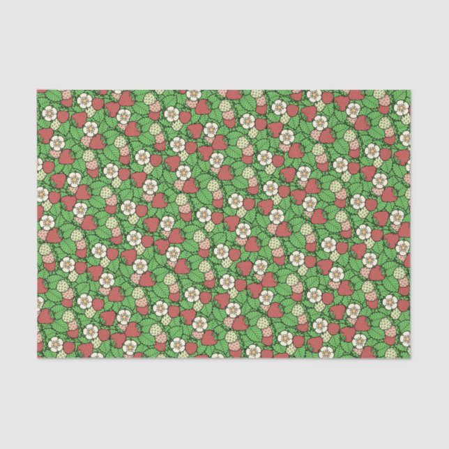 Mousseline Papier papier Motif Arrière - plan fraise (Recto)