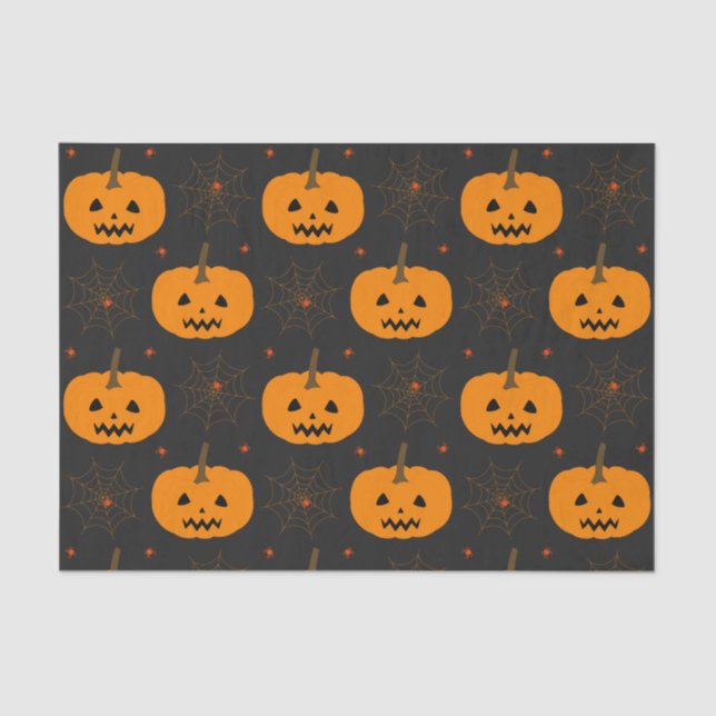 Mousseline Papier papier Motif Citrouille d'Halloween (Recto)