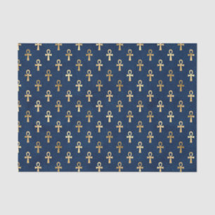 Mousseline Papier papier Tissu bleu égyptien Ankh Enveloppe