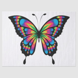 Mousseline papier papillon arc-en-ciel