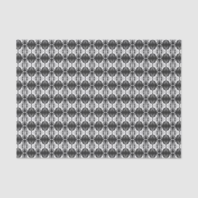 Mousseline Papier peint Art Déco motif - noir et blanc (Recto)