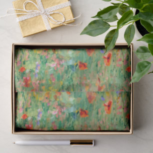 Mousseline Papier peint floral de Prairie de gloire estivale