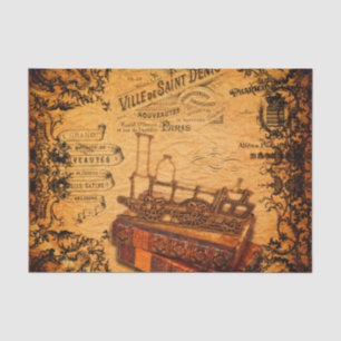 Mousseline Papier peint vintage de train de Steampunk