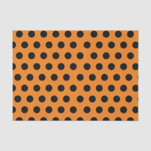 Mousseline Papier Polka de taille moyenne noir et orange