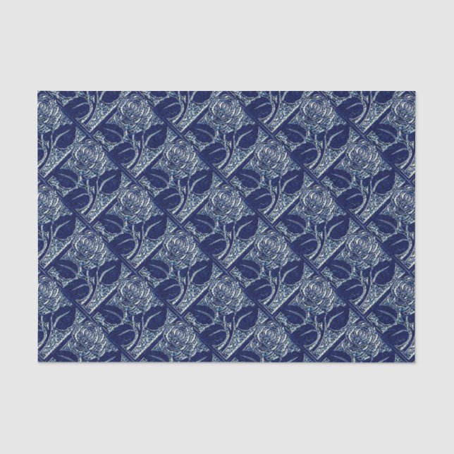 Mousseline Papier Rose-06-bleu foncé en métal (Recto)