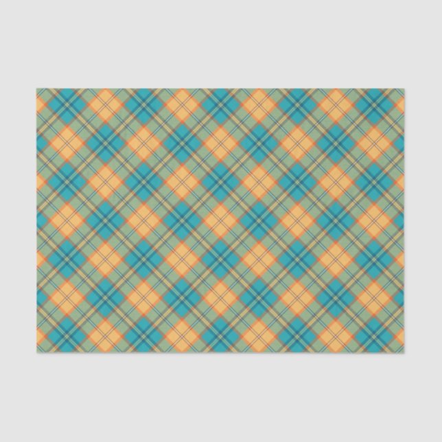 Mousseline Papier Tartan Kingfisher (Recto)