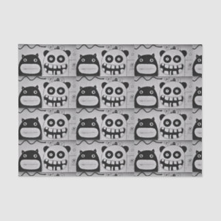 Mousseline Papier Tissu 10 livres, HEUREUX MONSTRE NOIR ET BL