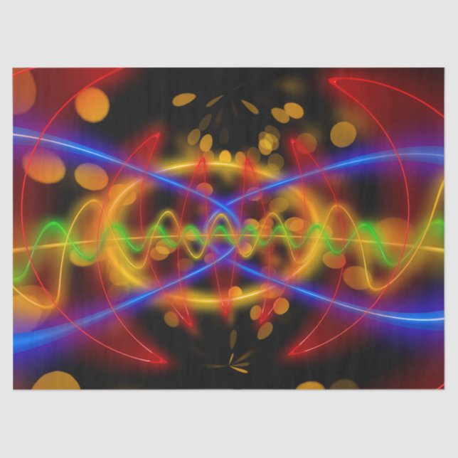 Mousseline papier tissu abstrait néon (Recto)