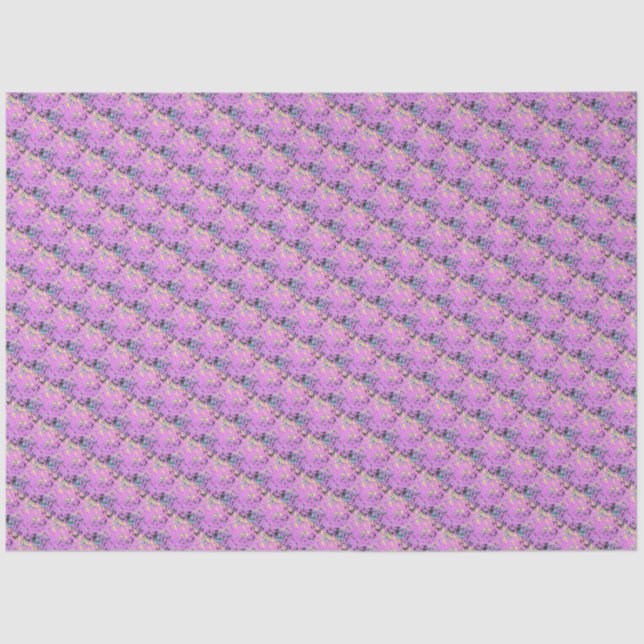 Mousseline Papier Tissu Buble Pink Moss (Recto)