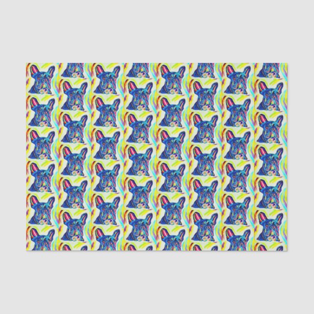 Mousseline Papier Tissu Buldog Français (Recto)