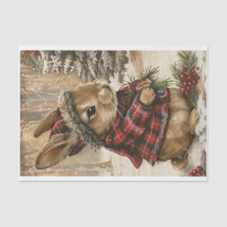 Mousseline Papier Tissu Bunny de Noël