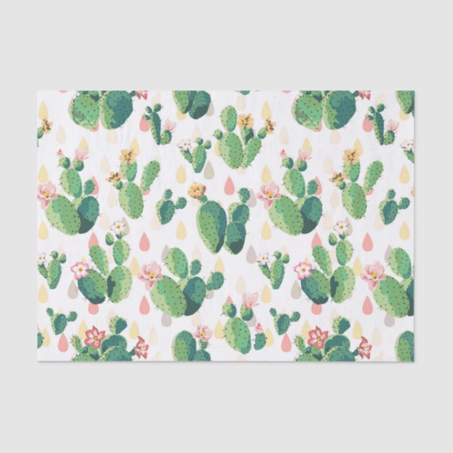 Mousseline Papier Tissu Cactus (Recto)