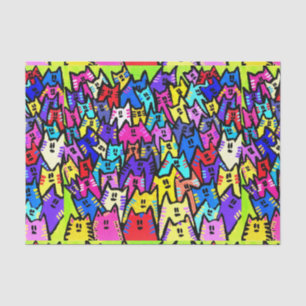 Mousseline Papier Tissu CATS