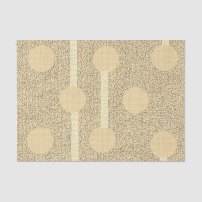 Mousseline Papier Tissu Cercles beiges (Recto)