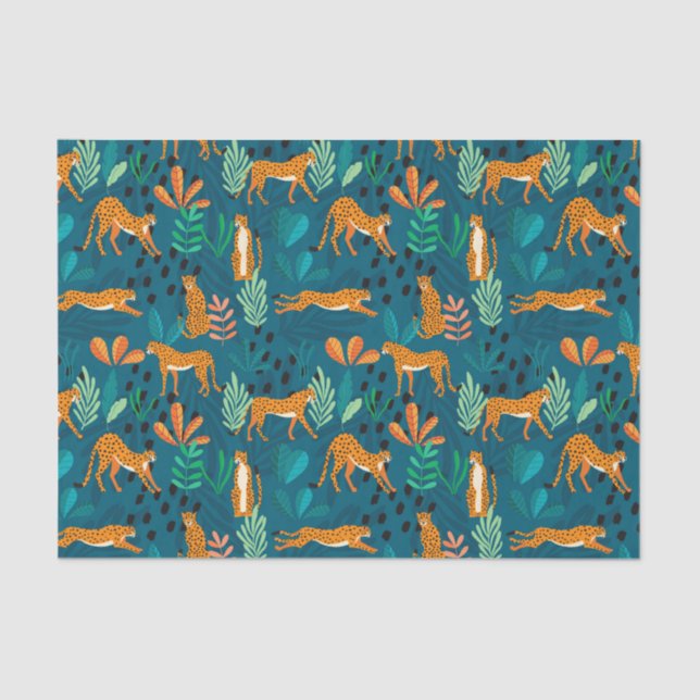 Mousseline Papier Tissu Cheetah (Recto)