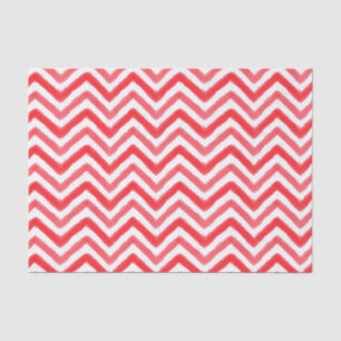 Mousseline Papier Tissu Chevron couleur Aquarelle Rouge
