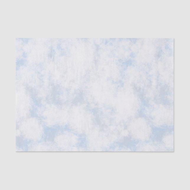 Mousseline Papier Tissu Clouds & Ciel Blanc (Recto)