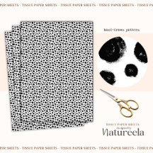 Papier Tissu Collage Points Abstraits Noir Blanc